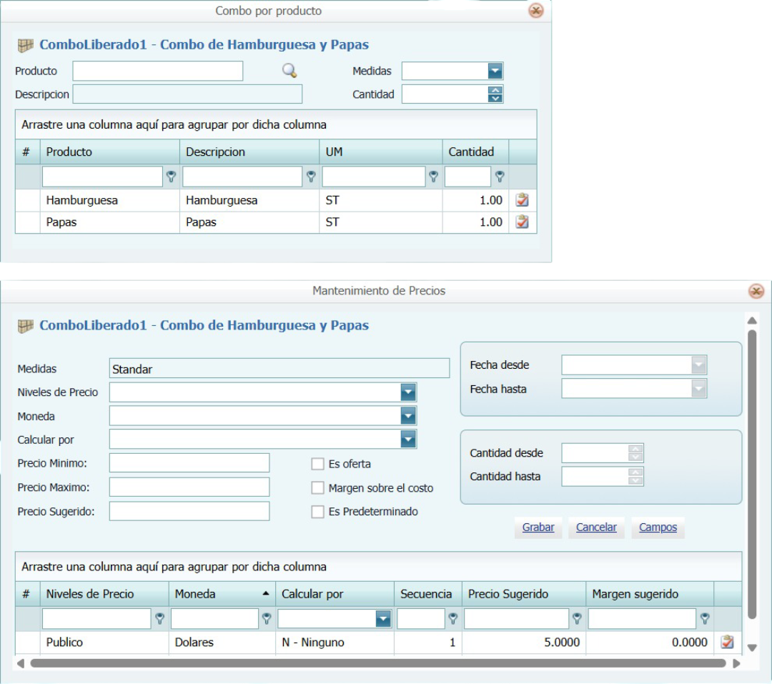Inventario Combo Liberado
