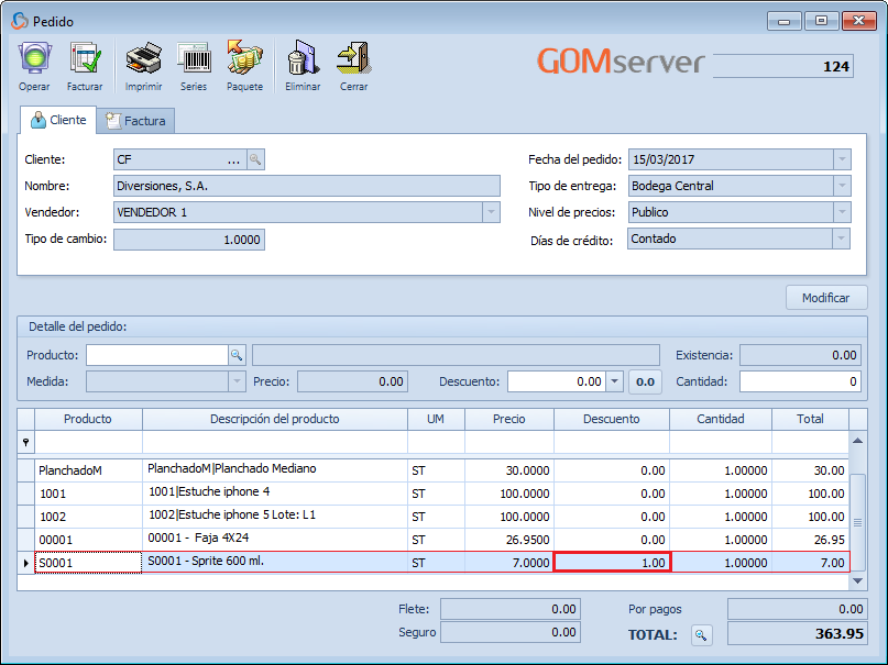 GOM server Config ClaveDescuento 1.1