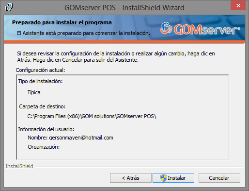 GOMserver POS Instalador 2