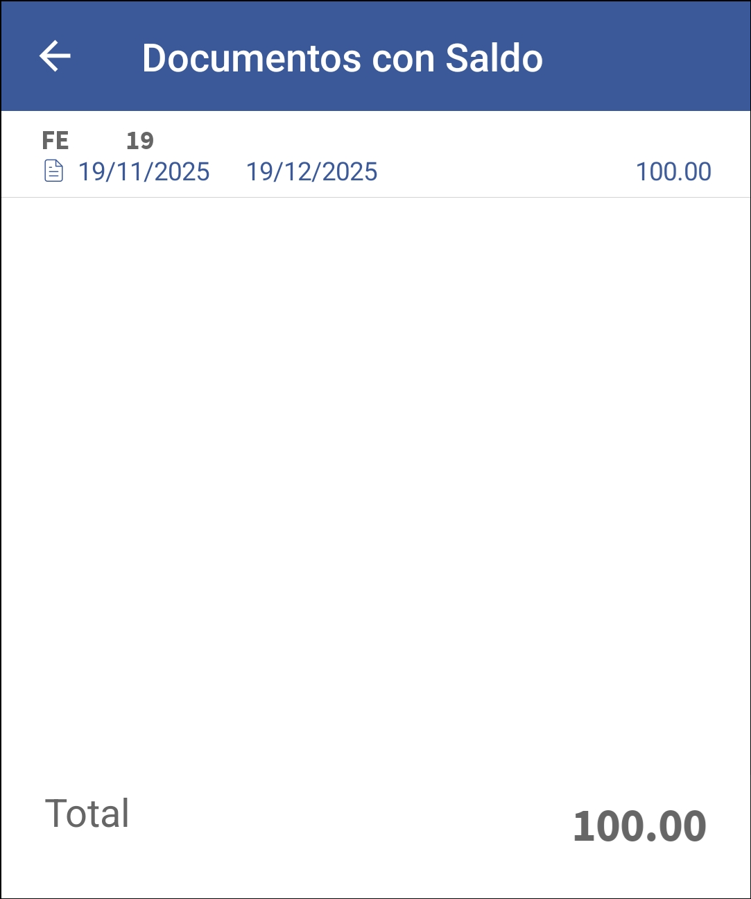 GOMserver App CXC Documento por Cobrar Ventana Documento