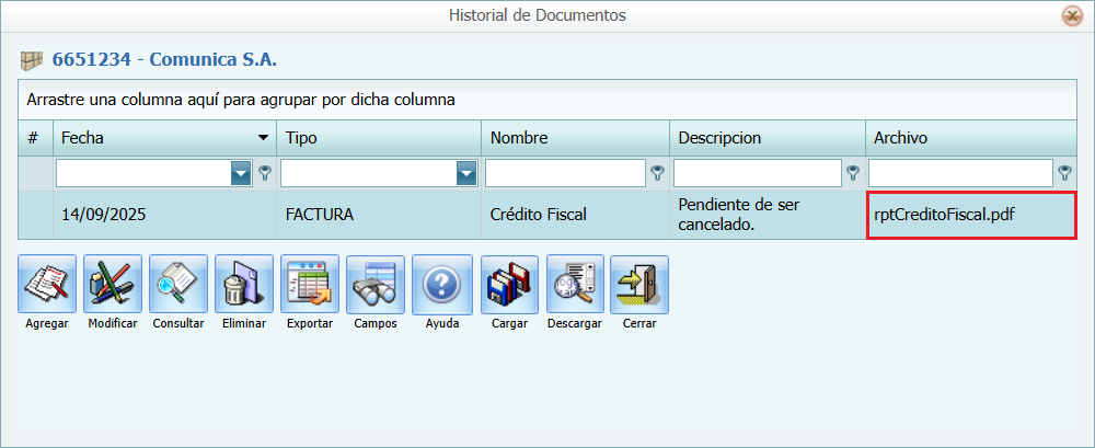 Cuentas por Pagar Proveedor Archivo Lista
