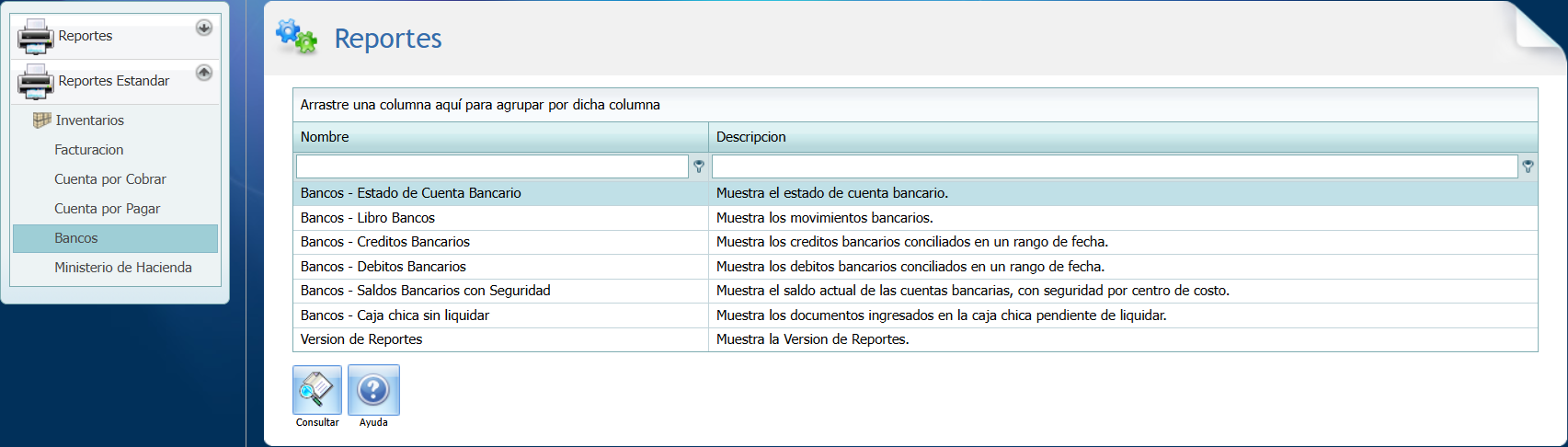 Reporte Estandar Bancos