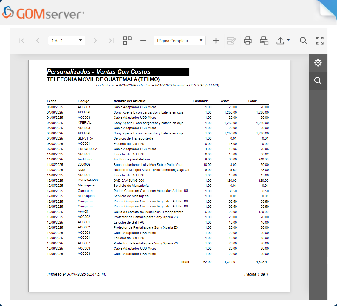 Reporte Exportar Reporte Impreso