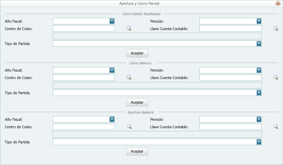 Contabilidad Catalogo Cierre Parcial
