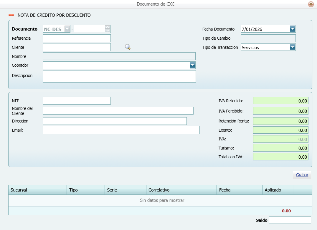 Cuantas Por Cobrar Movimiento Abono Nuevo SV
