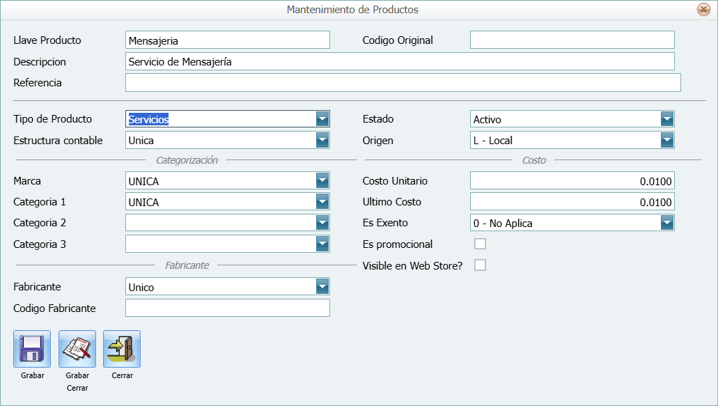 Producto Servicios