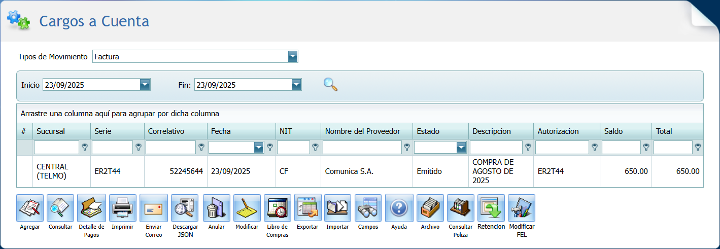 Cuantas Por Pagar Cargo Importar Cargada