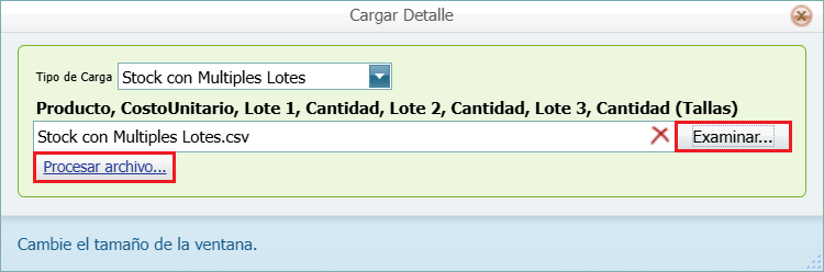 Ingreso con Costo Stock con Multiples Lote Seleccionar