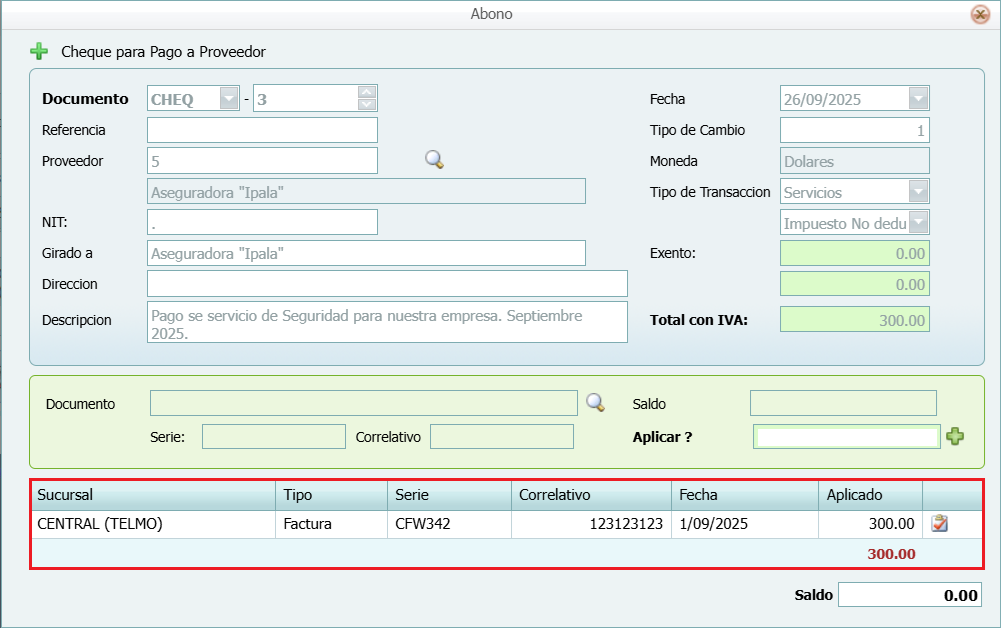 Cuantas Por Pagar Abono a Cuenta Adjuntar Documento Agregar Lleno